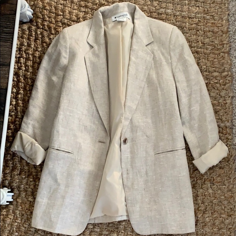Vintage Linen Oversized Blazer